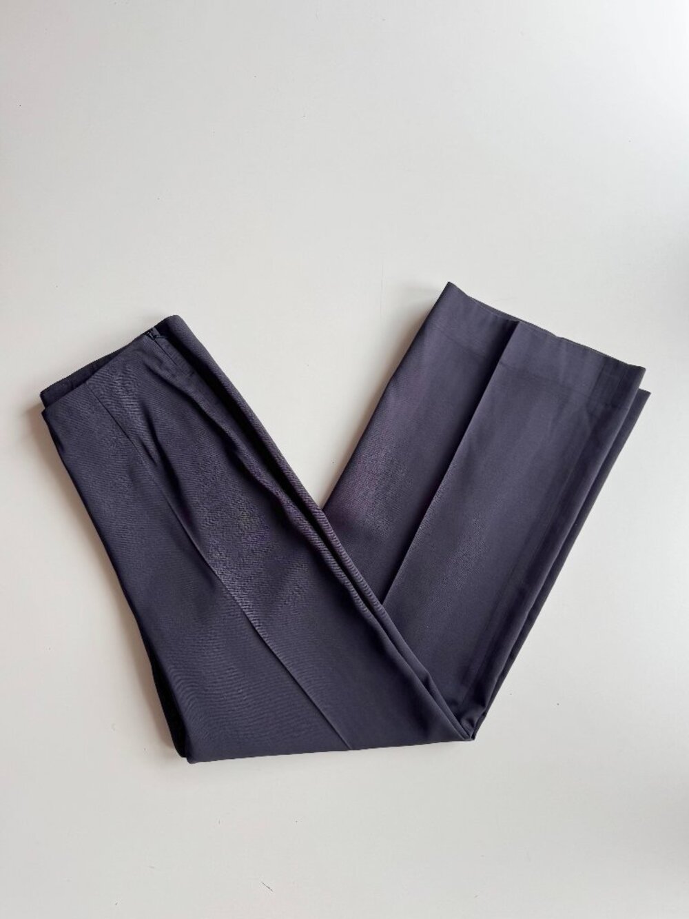 WEEKEND MAX MARA Dark Navy Slate Faille Straight Leg Trouser Pants, Size S